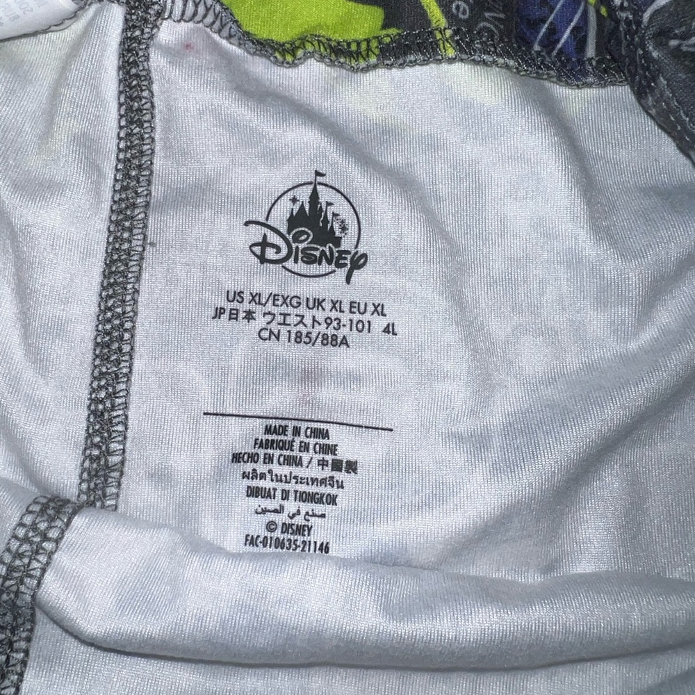 Disney Graphic Leggings in Black, White, and Neon Green XL - Picture 6 of 6